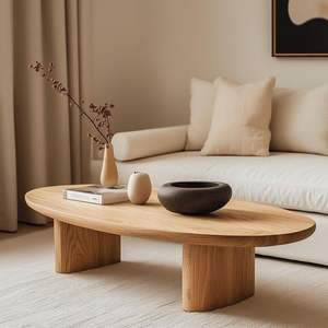 Table basse élégante en bois massif, meuble de salon, conçue avec une texture naturelle pour des espaces intérieurs chaleureux et accueillants - Product Image 5