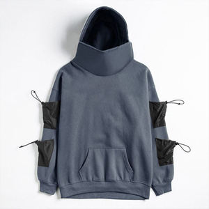 Sudadera con Capucha Cargo, Sudadera de Forro Polar, Capucha Estilo Ninja, Bolsillos Cargo, Ropa Urbana de Invierno, Logotipo Reflectante, 100% Algodón, Cálida, Transpirable, Estampado Personalizado - Product Image 4