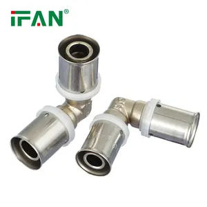 IFAN Manufacturer Floor Heating PEX Pipe Fitting Crimp Copper Brass Press PEX Fittings