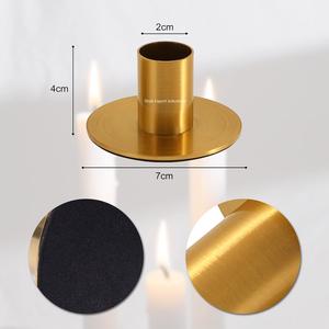 Bougeoir conique en métal en laiton fini or pour la décoration d'éclairage de table de maison et de mariage - Product Image 6