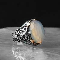 Bague en argent sterling 925 pour homme, sertie de pierres précieuses, taille ovale, turquoise, style vintage, pour mariage ou fête, avec logo personnalisé, vente en gros
