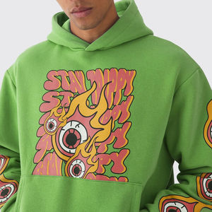 Chándal informal de gran tamaño para hombre 2025, chándal con estampado de logotipo personalizado con chándal de felpa de lana de algodón 100% de Color sólido para Unisex - Product Image 6