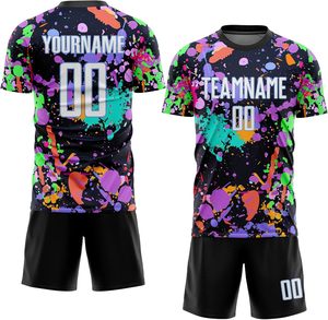 Ensemble de maillots de football OEM en polyester 100% pour hommes, séchage rapide et respirant, logo personnalisé, uniforme de football de l'équipe, position avant, manches courtes - Product Image 1
