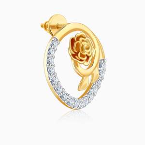 Boucles d'oreilles dorées Blissful Shine Lab Grown Diamond Stud Trendy Geometric Screw Design pour mariage et fiançailles IGI Certified - Product Image 3