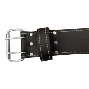 Hotsale Best Quality Oil <b>Tanned</b> Leather Tool <b>Belt</b> Heavy Duty Double Prong Roller Buckle Work <b>Belt</b> for Carpenters Ironworkers - Product Image 3
