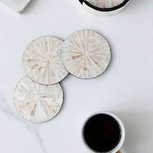Posavasos elegante de nácar, posavasos hechos a mano de bajo precio, la mejor calidad para mesa de comedor, oficina y regalos - Product Image 1