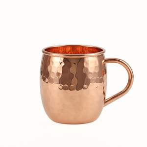 Mug en cuivre martelé massif plaqué cuivre, cadeau, logo personnalisé, mug en acier inoxydable Moscow Mule - Product Image 2