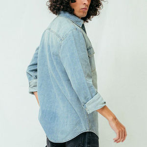 Venta caliente OEM Servicio Hombres Camisa de mezclilla Mejor artículo Industria Tendencia Camisa de mezclilla Bajo MOQ Último estilo Hombres Camisa de mezclilla - Product Image 5