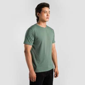 T-shirt Vert Basique GA Coupe Classique en Jersey, Motif Uni, Impression Sérigraphique, Vêtements Vierges, Modèle T-Shirts - Product Image 3