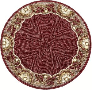 Glass Beaded Placemat for <b>Dining</b> <b>Table</b> With Red Gold Silver <b>White</b> Silver Circle Beaded Placemat for Occasional Decoration Party - Product Image 6