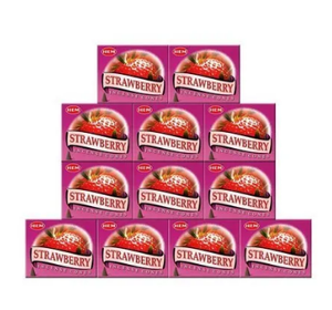 Cônes d'encens à la fraise au charbon noir HEM 12 boîtes d'arômes fruités sucrés pour la méditation, la relaxation et le parfum d'intérieur fabriqués à la main - Product Image 2