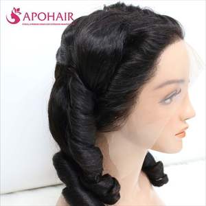 APOHAIR vente en gros 180 densité malaisienne naturelle vierge Remy perruques de cheveux humains crépus droite vague profonde avant de lacet perruques brésiliennes - Product Image 3