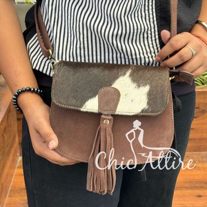 New Trendy Designer Women's Luxury GENUINE SUEDE LEATHER Tassel Crossbody Messenger Bag for Women's Cowhide Shoulder Handbags - Product Image 1