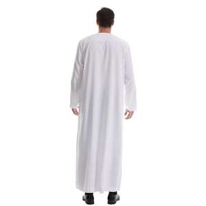 Thobe musulman, taille poche, couleur unie, design arabe, robe, mode saoudienne, Qatar, vêtements islamiques pour hommes - Product Image 3