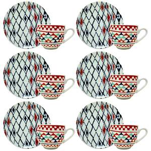 Set di 6 Goji Design tazze da caffè con piattini luminosi e colorati Set da tè - Product Image 1
