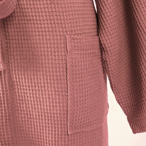 Vente en gros Peignoir de bain luxueux en coton biologique de haute qualité 100% coton éponge gaufré Kimono - Product Image 3