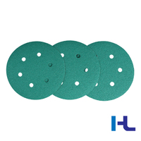 Disque abrasif de ponçage et de polissage OEM, étanche, pour utilisation humide et sèche, 125mm 150mm, en céramique verte, à fixation auto-agrippante PSA, avec film