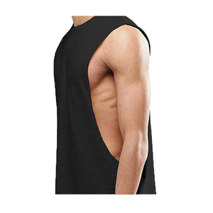 Camiseta sin Mangas Holgada para Hombre, Talla Grande, Transpirable, Informal, de Punto, 100% Algodón, Deportiva, Lisa, con Estampado Digital, 240g - Product Image 1