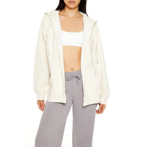 High Quality 100% Cotton Zipper Blank Hoodie Fleece Heavyweight <b>Zip</b> Up Hoodies For Women Pullover Plus Size For Winter - Product Image 1