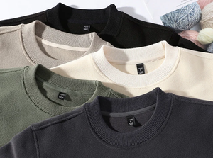 Vente en gros Nouveau pull personnalisé de poids normal ras du cou 100% coton sweat-shirt bleu marine pour hommes pour vêtements de rue et vêtements de sport - Product Image 6