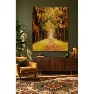 Impression sur toile de chemin forestier d'automne recouvert de feuilles de Fida - Product Image 4