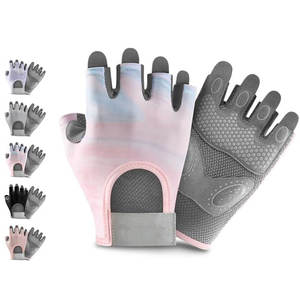 Guantes de Fitness de gimnasio de medio Dedo de Color sólido de la mejor calidad profesional Material transpirable antideslizante personalizado para deportes - Product Image 5