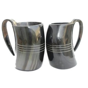 Tasse médiévale en corne de Viking à boire en corne naturelle de buffle avec produit Offre Spéciale fait main avec artisanat naturel - Product Image 2