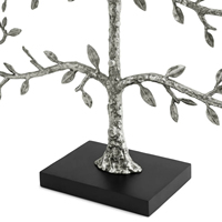 Arbre de présentation d'ornements en argent, décoration d'intérieur moderne, support d'artisanat en métal, base noire, décoration de vacances, centre de table haut