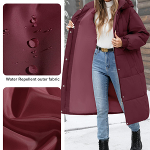 Chaqueta Parka de invierno para mujer más vendida, dobladillo de cola caída, abrigo largo con capucha a prueba de viento y cierre de cremallera, hecho en Pakistán - Product Image 3