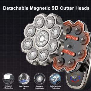 Afeitadora Eléctrica Ergonómica Giratoria para Hombres Calvos, Uso en Seco/Húmedo, Impermeable IPX7, con Pantalla LED para Cara y Cuerpo - Product Image 6