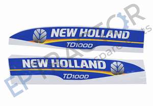 Kit de Adhesivos para Capó de Tractor Compatible con New Holland TD100D, Juego de Adhesivos de Vinilo Azul - Product Image 3