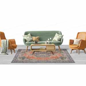 Tapis imprimé floral : design turc, motif médaillon, personnalisé, cadeau pour elle, avec tapis à poils doux - Product Image 3