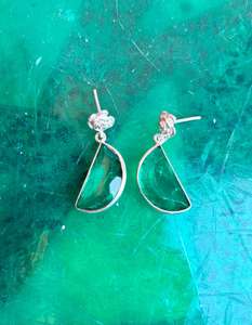 Boucles d'oreilles en argent sterling 925 émeraude faites à la main. - Product Image 4