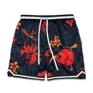 Short de basket-ball XS High Street pour homme, maille respirante à sublimation personnalisée, longueur genou, rayures, cordon de serrage, 100% polyester - Product Image 1