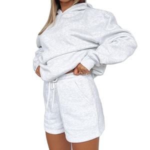 Kivotech Nouveau Ensemble décontracté sexy pour femmes en coton 100% respirant, sweat-shirt et short, taille oversize, vêtements de sport de plein air, ensembles pour femmes - Product Image 4