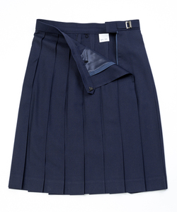 Jupes pour femmes, style japonais, uniforme scolaire, qualité exceptionnelle, respirantes, anti-plis, longueur genou, C8-Navy, 16 plis - Product Image 2