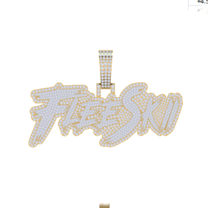 Pendentif et breloque en diamant cultivé en laboratoire attrayant 10K Gold E Color Round Brilliant Cut VVS2 Flawless Luxury Jewelry Hip Hop Jewelry - Product Image 3