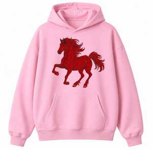 เสื้อฮู้ดดี้โอเวอร์ไซส์แบบหนาพิเศษพร้อมโลโก้ม้าวิ่งปักลาย ผ้าฝ้ายฟลีซพรีเมียม สตรีทแวร์สำหรับทุกเพศ รับผลิตแบบ OEM ODM - Product Image 3