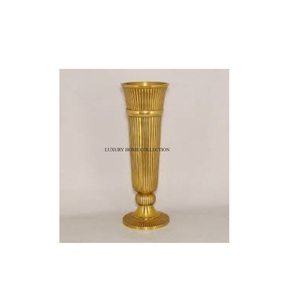 Nouveau Look motif élégant or fleur trompette meilleure qualité grande Table pièce maîtresse décoration mariage fête fleur Vase approvisionnement - Product Image 1