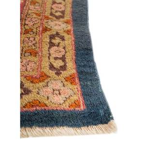 Tapis en laine noués à la main Aalam Blue, motif floral oriental, pour la maison, le salon, la chambre, le couloir, forme rectangulaire, faits à la main, pour adolescents - Product Image 4