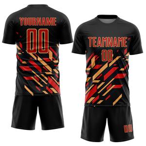 Uniformes athlétiques de football en polyester unisexe, couleur noire pour adultes, nom de l'équipe personnalisée, design imprimé numérique par sublimation, football XL - Product Image 1