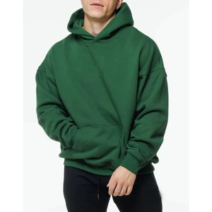High Quality Oversize Pullover Heavyweight French Terry Hoodie for Men Custom Logo Men's Drop Hooded Sweatshirt Boxy Fit Hoodies - Product Image 2
