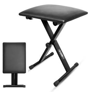 5 Core Keyboard <b>Bench</b> 2 Inch Padded Cushioned Piano Stool Height Adjustable 19" Guitar Seat Portable - Product Image 1