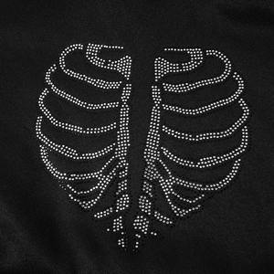 Sweat à capuche pour femme en toile 100% coton imprimée avec strass, personnalisé 2025, avec fermeture éclair intégrale et fermeture éclair - Product Image 2