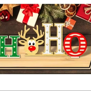 Decoraciones Navideñas de Madera Art Deco Personalizadas, Adornos Creativos para Fiestas en Casa y Regalos Innovadores de Madera para Año Nuevo - Product Image 1