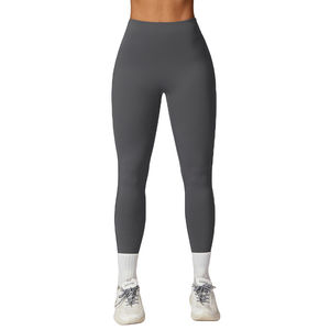 ชุดออกกำลังกายกันโป๊ กางเกงเลกกิ้งเอวสูงสำหรับผู้หญิง รับสกรีนโลโก้ กางเกงโยคะ ผ้าสี่ทิศทาง ยืดหยุ่นได้ดี - Product Image 4