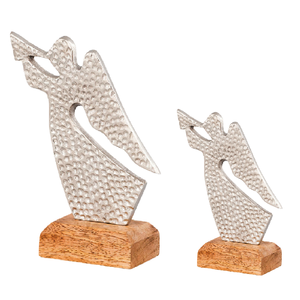 Arte de Metal hecho a mano de diseño moderno con acabado antiguo plateado Decoración ecológica para el hogar con técnicas artesanales de cuerno y hadas - Product Image 6