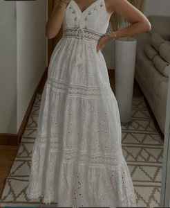 Robe de mariée bohème 100% coton écologique pour femmes Robe longue imprimée chéloïde pour une utilisation décontractée et festive - Product Image 1