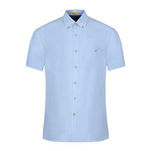 Custom Logo <b>Men's</b> Half Sleeve Button up Casual <b>Shirt</b> Breathable Poplin Fabric with Formal Style Solid Pattern New Deal Offer - Product Image 2