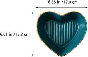 Handcrafted Resin <b>Heart</b> Shaped Tray Crystal Stone Inlay Jewellery Organiser Home Decor - Product Image 2